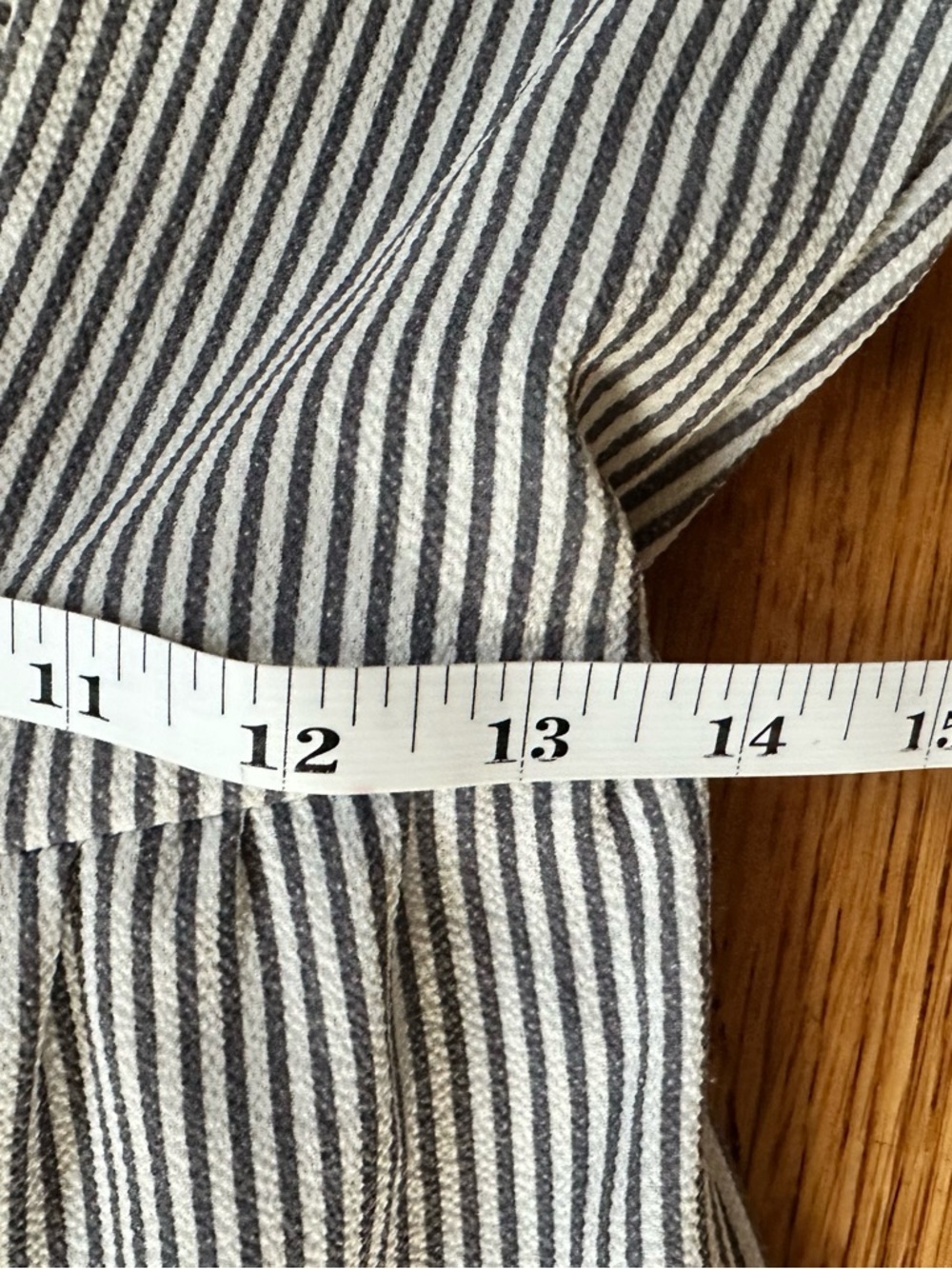 V-Neck Striped Tiered Dress - Navy & White - Picture 7 of 8